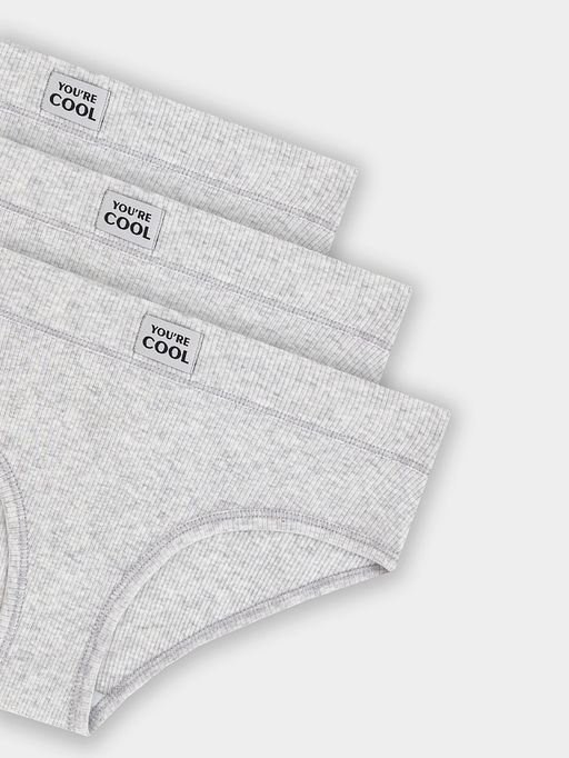 Трусы слипы женские серые в наборе, 3 шт