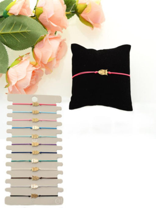 Цена за 12 шт. Браслет-оберег нить Сова /уп 12/