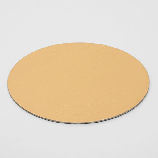 Цена за 10 шт. Подложка для торта усиленная, 26 см, золото, 2.5 мм