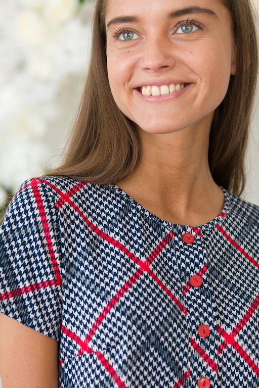 Платье женское из кулирки Кармелита серая клетка - Амадэль фото 11