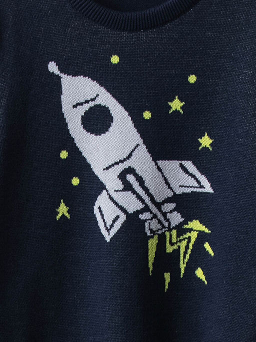 Bisiklet Yaka Desenli Uzun Kollu Erkek ?ocuk ?nce Triko Kazak - Waikiki фото 3