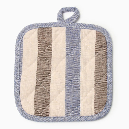 Набор кух.Доляна Полоса цв.сер/син,варежка-прих.28х17см, прихватка 17х17 50% п/э 50% хл  фото 4