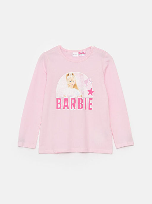 Bisiklet Yaka Barbie Bask?l? Uzun Kollu K?z ?ocuk Pijama Tak?m? - Waikiki фото 2