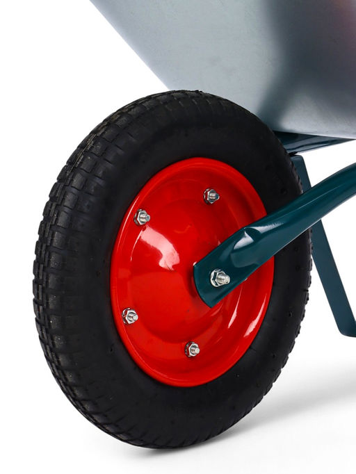 Тачка садовая, 1 пневмоколесо: груз/п 130 кг, объем 65 л, кузов 0.6 мм