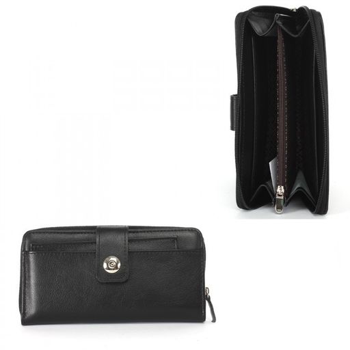 Портмоне+картхолдер муж Croco-ПР-974 натуральная кожа 2 отд, 5 карм, черный матовый (3) 229790