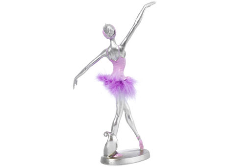 Статуэтка 14,5*13,5*29,5см Балерина с перьями, серебро - Elan gallery фото 14