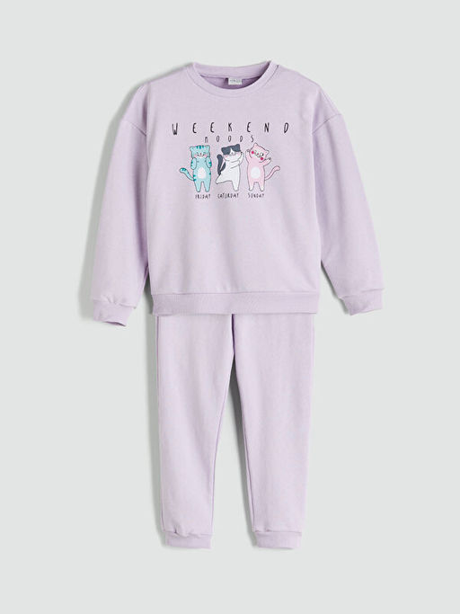 Bisiklet Yaka K?z ?ocuk Pijama Tak?m?