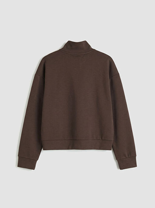 Fermuarl? Dik Yaka K?z ?ocuk Soft Touch Sweatshirt