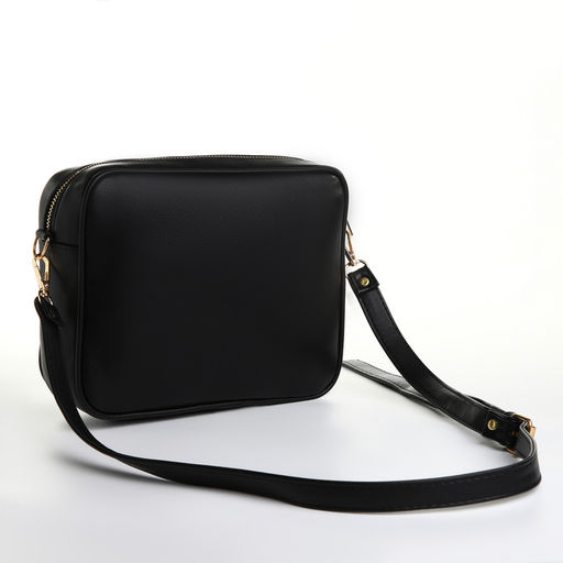 Сумка женская на молнии TEXTURA 22×8×17 см, чёрная