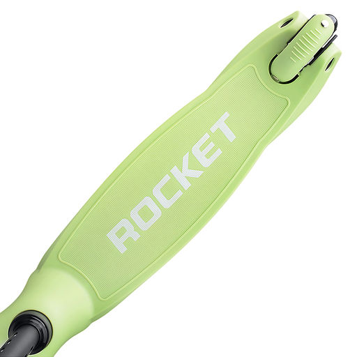 Самокат 3-х колесный ROCKET,колеса PU со светом, светящаяся стойка, ABEC 7, зеленый