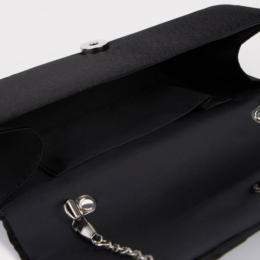 Клатч, отдел на клапане, длинная цепь, цвет чёрный - Simaland фото 3