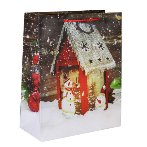 Цена за 12 шт. Пакет подарочный 26х32х12см / 5383L /уп 12/384/Новый год - Галеонтрейд фото 4