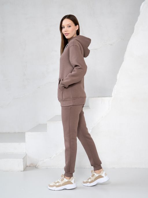 теплый Костюм футер 3-х нитка НАЧЕС коричневый - Binita фото 4