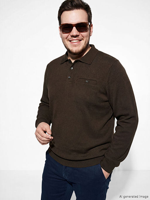 Polo Yaka Erkek Sweatshirt