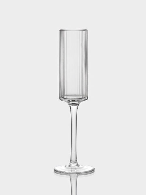 Набор бокалов для шампанского Just for you, 180 мл, 2 шт., 7×24 см, ребристые, стекло, прозрачный