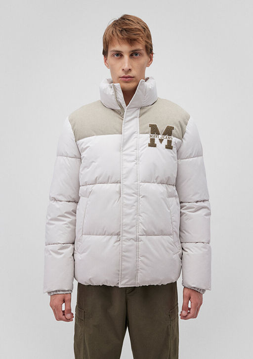 M Logo Bask?l? Gri Sisme Mont - Mavi фото 3