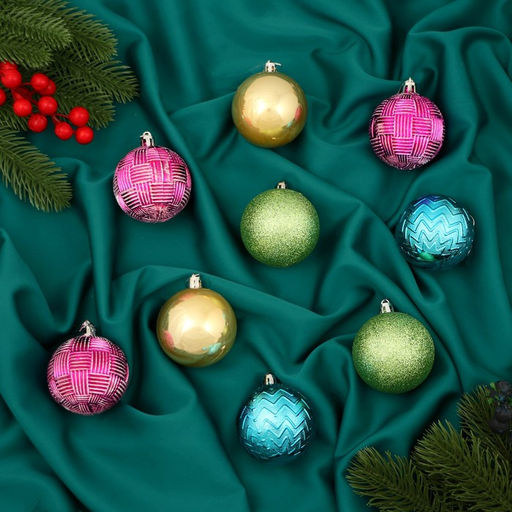 Ёлочные игрушки Фестиваль, шары новогодние, d=5.5 см, набор 9 шт., МИКС