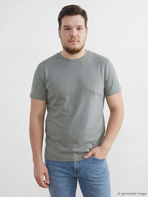 Bisiklet Yaka Penye Erkek Ti??rt