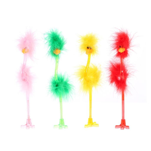 Цена за 6 шт. Ручка - прикол шариковая Calligrata «Страус-пух», МИКС