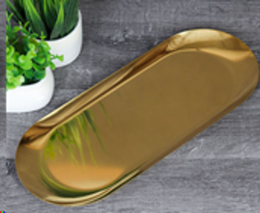 Блюдо овальное 22х9 см металл/ DA-128-gold /уп 200/720740