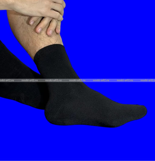 Цена за 3 пары.3 ПАРЫ - Термоноски мужские ШЕРСТЬ внутри махра ЧЕРНЫЕ арт. 1553