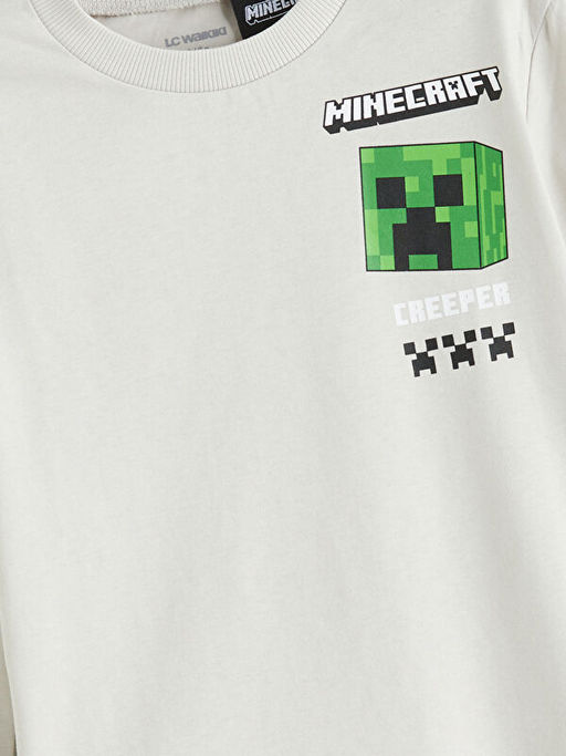 Bisiklet Yaka Minecraft Bask?l? Erkek ?ocuk Ti??rt 2li