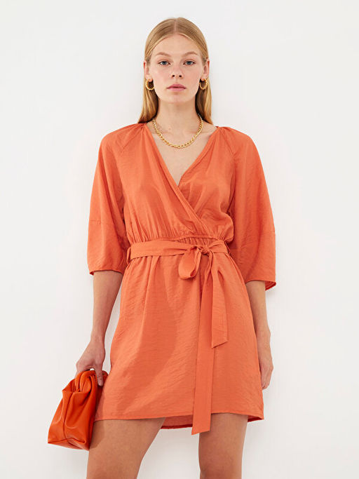 Kad?n V Yaka D?z Elbise