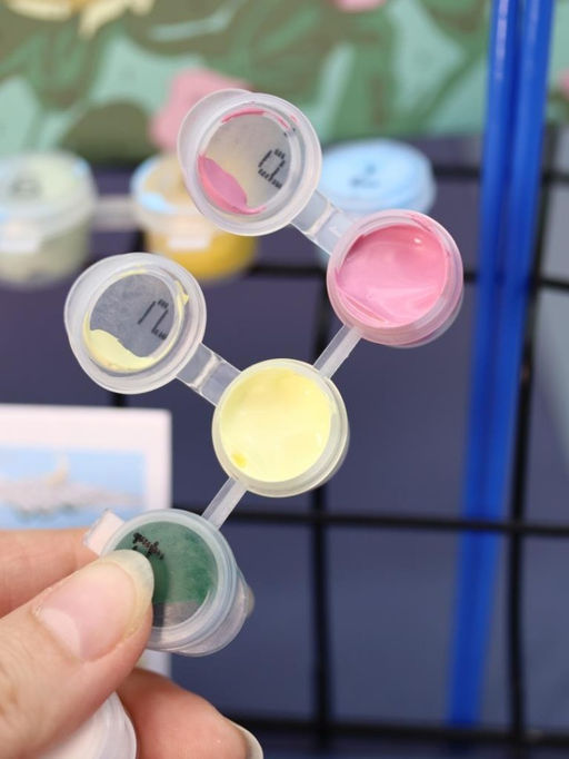 Картина по номерам на подрамнике Draw Me! Yellow-pink flowers, (20*20 см)