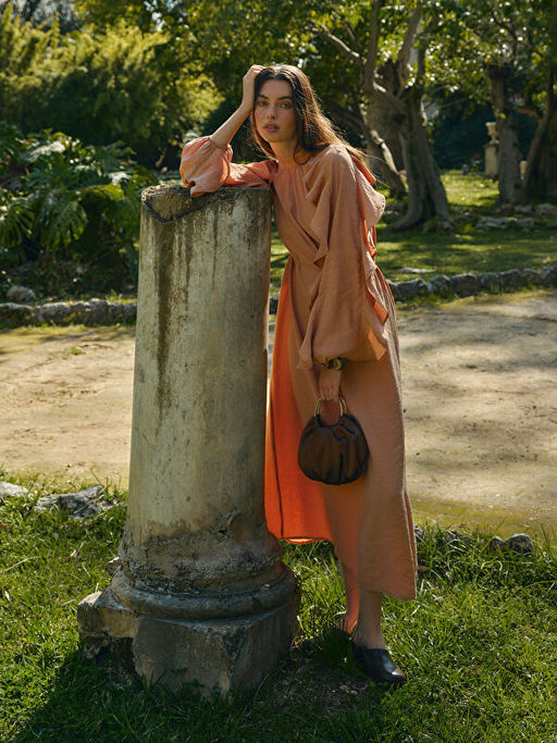 Dik Yaka F?rf?r Detayl? Elbise