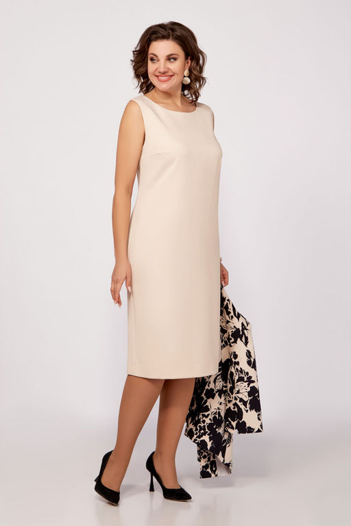 Костюм Swallow 797 бежевый/принт черные цветы фото 10