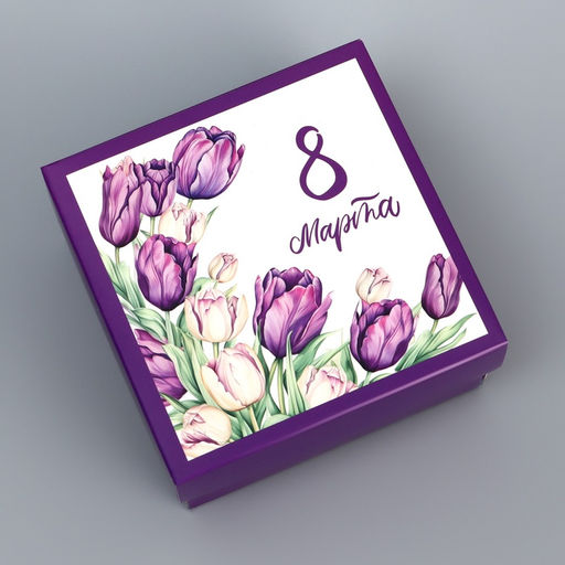 Цена за 5 шт. Коробка подарочная складная, крышка-дно, 8 марта, 10?10?5 см без окна