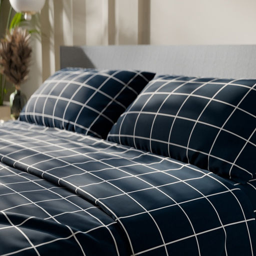 Постельное бельё Этель евро Клетка цвет синий 200х215, 220х240, 50х70-2 шт, бязь, 125 г/м2  фото 11