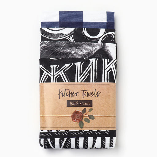 Набор кухонных полотенец Доляна Mens 35х60см-4шт, 100% хл  фото 9