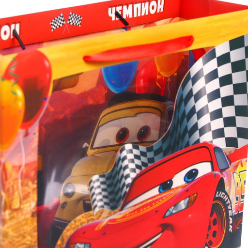 Пакет подарочный с пластиковым окном, 31 х 26 х 11 см, Тачки - Disney фото 4