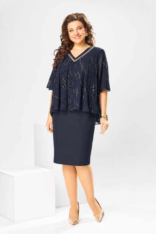 Платье Romanovich Style 1-2400 синий флок