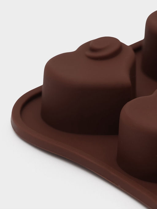 Форма для конфет и шоколада Доляна Сердцеедка, силикон, 21.5?11?1.5 см, 15 ячеек, коричневая