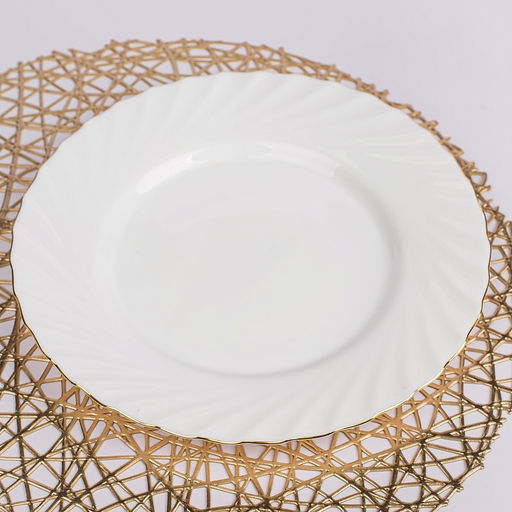 Тарелка обеденная круглая 25см. GOLDEN RIM стеклокер арт. PO-250-GR (116820)