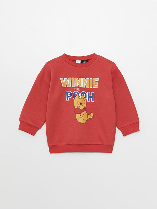 Bisiklet Yaka Uzun Kollu Winnie the Pooh Bask?l? Erkek Bebek Sweatshirt ve Pantolon 2li Tak?m - Waikiki фото 2