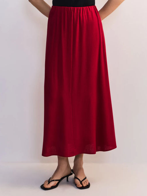 Юбка миди из вискозы и льна ZR2605013502-70 / Zarina