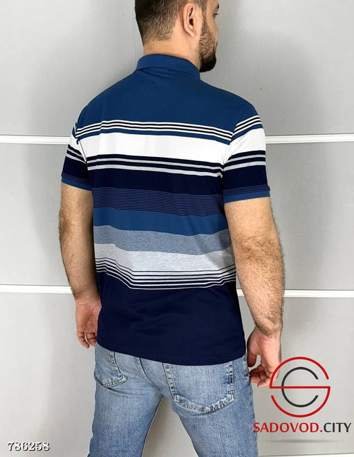 Мужская футболка поло в полоску - Bruno фото 3