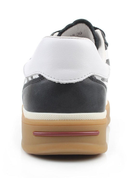 03-Y6-1B BLACK/WHITE Полуботинки спортивные женские (натуральная кожа)