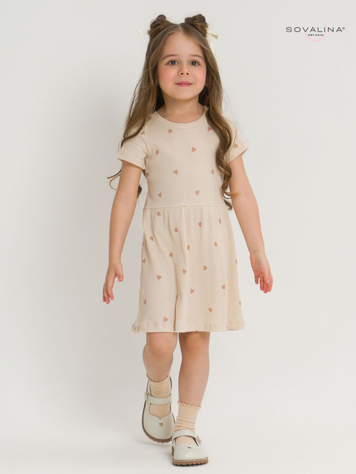 Платье Лето лапша кофейные сердечки