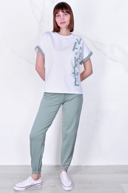 Арт. 2357 Костюм с брюками женский 44-52 (5 шт) Цвет:верх- кэмел, низ- кэмел - Калинка фото 36