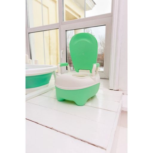 Горшок детский Бегемотик, цвет белый/зеленый - Simaland фото 4