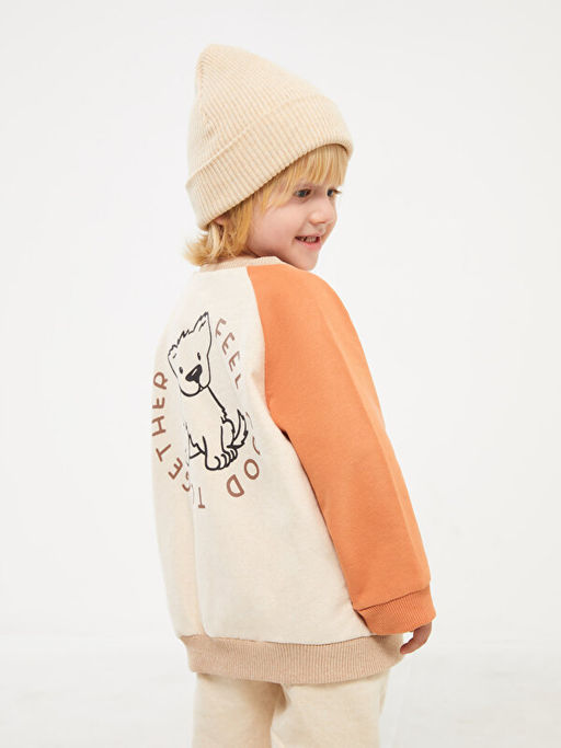 Bisiklet Yaka Uzun Kollu Erkek Bebek Sweatshirt