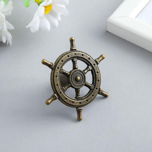 Цена за 2 шт. Ручка для шкатулки металл «Штурвал», бронза, 5.5×5.5×2.5 см
