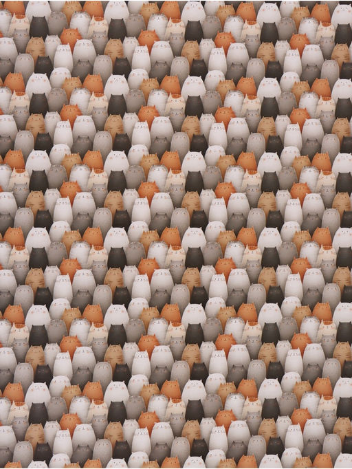 Цена за 10 шт. Бумага упаковочная глянцевая двухсторонняя «Коты», 70 × 100 см