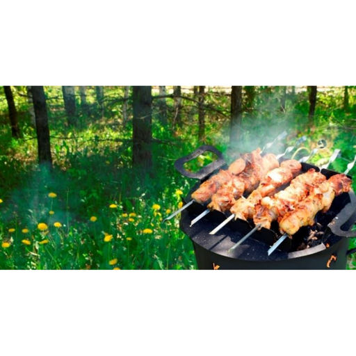 ЛА_Подставка для шампуров на учаг для казана 9 л (с шампурами 5 шт) арт. пшу03