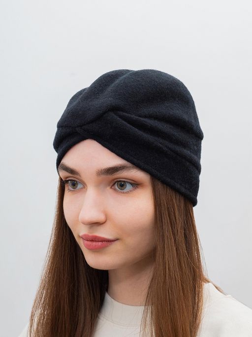 Шапка SEEBERGER арт. 18423-0 BOILED WOOL TURBAN (черный)