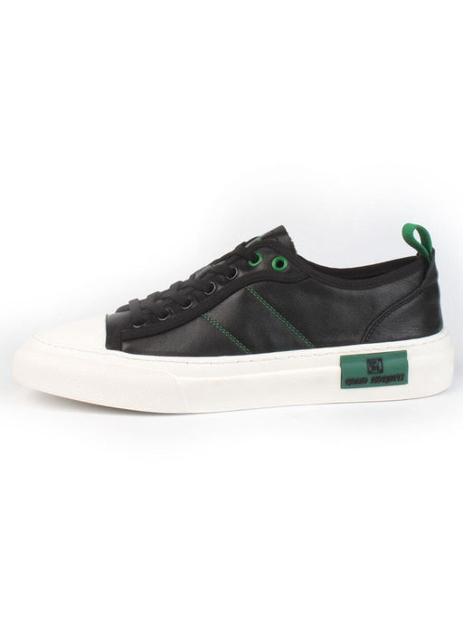03-0106-1 BLACK/GREEN Полуботинки спортивные мужские (натуральная кожа) - Фабричный китай фото 3